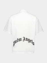 Palm Angels White Shirt with Curved Logo