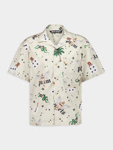 Palm Angels Ivory Pin-Up Bowling Shirt