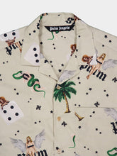 Palm Angels Ivory Pin-Up Bowling Shirt