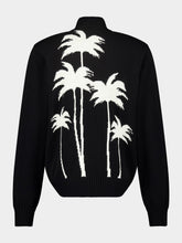 Palm Angels Black Palm Tree Knit Track Jacket