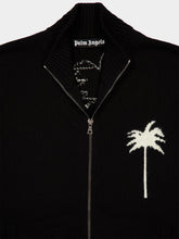 Palm Angels Black Palm Tree Knit Track Jacket