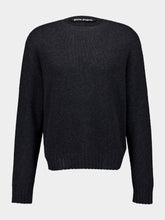 Palm Angels Dark Grey Wool Crew Neck Sweater