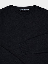 Palm Angels Dark Grey Wool Crew Neck Sweater