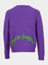 Palm Angels Purple Wool Crew Neck Sweater