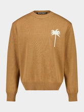 Palm Angels Camel Palm Tree Intarsia Crewneck Jumper