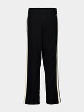 Palm Angels Black Track Pants with Classic Logo Knit Embroidery