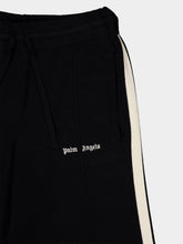 Palm Angels Black Track Pants with Classic Logo Knit Embroidery