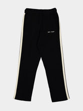 Palm Angels Black Track Pants with Classic Logo Knit Embroidery