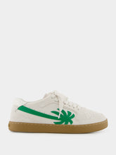 Palm Angels White and Green New Palm 1 Suede Sneakers