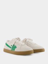 Palm Angels White and Green New Palm 1 Suede Sneakers