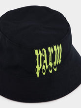 Palm Angels Black Gothic Logo Bucket Hat