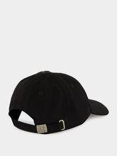 Palm Angels Black Cap with Tonal Curved Logo Embroidery