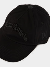 Palm Angels Black Cap with Tonal Curved Logo Embroidery