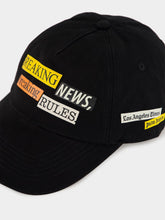 Palm Angels Black Pa x La Times Quote Cotton Cap