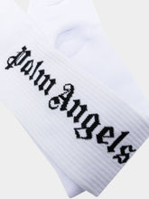 Palm Angels Intarsia-Knit White Logo Socks