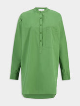 Matteau Green Popover Mini Shirt Dress