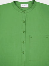 Matteau Green Popover Mini Shirt Dress