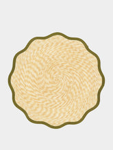 La DoubleJ Solid Olive Palm Straw Cloud Placemat Set of 2