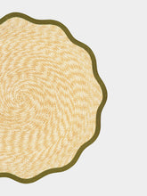 La DoubleJ Solid Olive Palm Straw Cloud Placemat Set of 2