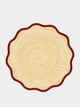 La DoubleJ Solid Red Palm Straw Cloud Placemat Set of 3