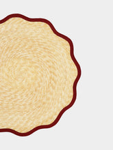 La DoubleJ Solid Red Palm Straw Cloud Placemat Set of 3