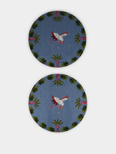 La DoubleJ Spirit Stork Sky Blue Round Placemats Set of 2