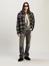 Palm Angels Black Loose Fit Jeans with Logo Print