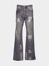 Palm Angels Black Loose Fit Jeans with Logo Print