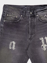 Palm Angels Black Loose Fit Jeans with Logo Print