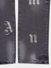 Palm Angels Black Loose Fit Jeans with Logo Print
