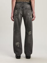 Palm Angels Black Loose Fit Jeans with Logo Print