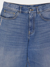 Palm Angels Light Blue Lasered Logo Denim Pants