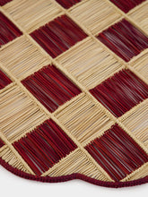 Coro Cora Burgundy Iraca Palm Gingham Cloud Placemat