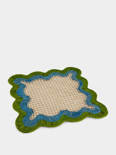 Coro Cora Green and Blue Wavy Iraca Palm Placemat
