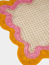 Coro Cora Pink and Orange Wavy Iraca Palm Placemat