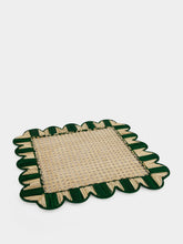 Coro Cora Dark Green Iraca Palm Scalloped Placemat