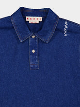 Marni Ocean Blue Organic Denim Polo