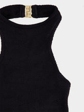 Hunza G Black Crinkle Polly Mini Dress