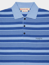 Marni Blue Striped Cotton Polo Shirt