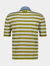 Marni Grass Green Striped Wool Polo Shirt