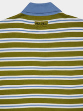 Marni Grass Green Striped Wool Polo Shirt