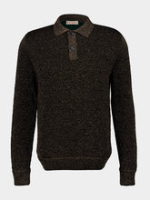 Marni Black Wool Polo Sweater with Lurex