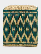 Fantasia Arte Wicker Green Pouffe