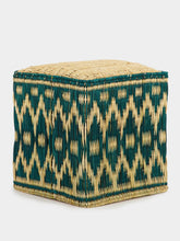 Fantasia Arte Wicker Green Pouffe