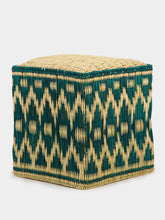 Fantasia Arte Wicker Green Pouffe