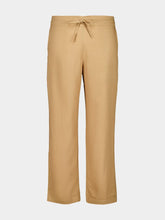 Spiritum Tulum Khaky Beige Palmeta Linen Long Formal Pants