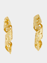 Paola Sighinolfi Ribbon 18K Gold Textured Earrings