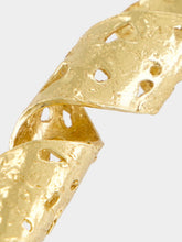 Paola Sighinolfi Ribbon 18K Gold Textured Earrings