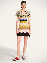La DoubleJ Green and Pink Cotton Knit Chevron Mini Dress