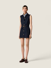 Miu Miu Navy Blue Poplin Mini Dress